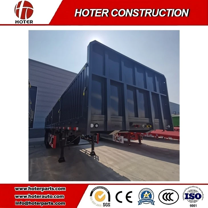 3 axle side wall trailer front view
