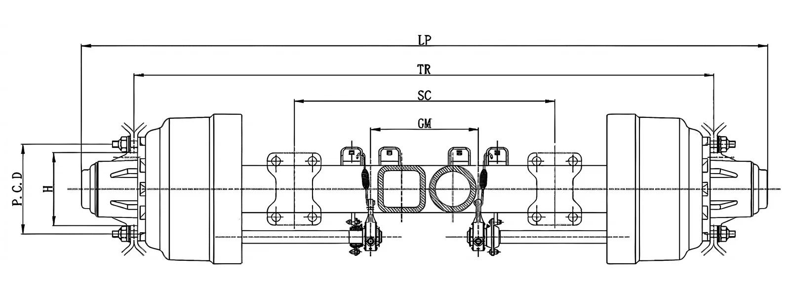 2 Axle Technical Drawing 2 Axle Technical Drawing